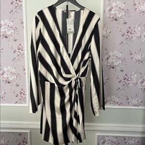 H&M Black and White Striped Dress